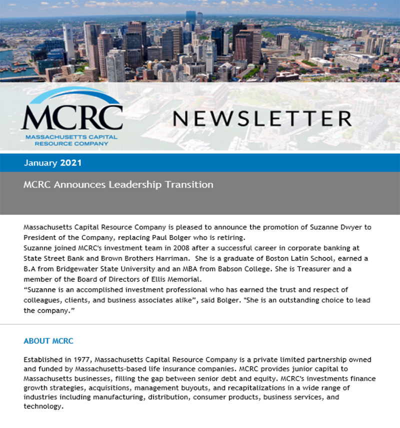 MCRC Announces Leadership Transition